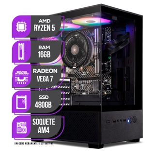 PC Gamer Mancer, AMD Ryzen 5 5600GT, Vega 7, 16GB DDR4, SSD 480GB, Fonte 400W 80 Plus em Oferta na Shopee