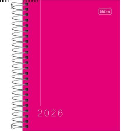 Agenda Espiral Diária M4 11,7 X 16,4 Cm Pepper Rosa 2026 Tilibra