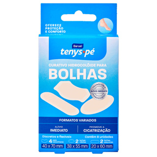 Tenys Pé Baruel Curativo Hidrocolóide Cicatrizante para Bolhas Formatos Variados 8 Unidades em Oferta na Shopee