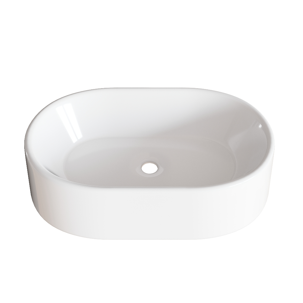 Cuba De Sobrepor Oval Icasa P/ Lavatório Banheiro Lavabo Branca 42x24x11