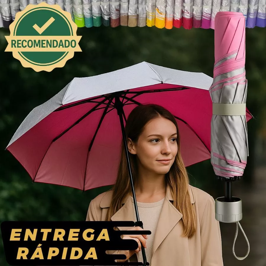 Guarda Chuva Dupla Face Reforçado Contra Raios UV Dobrável Compacto Manual Portátil Secagem Rápida — imagem 1
