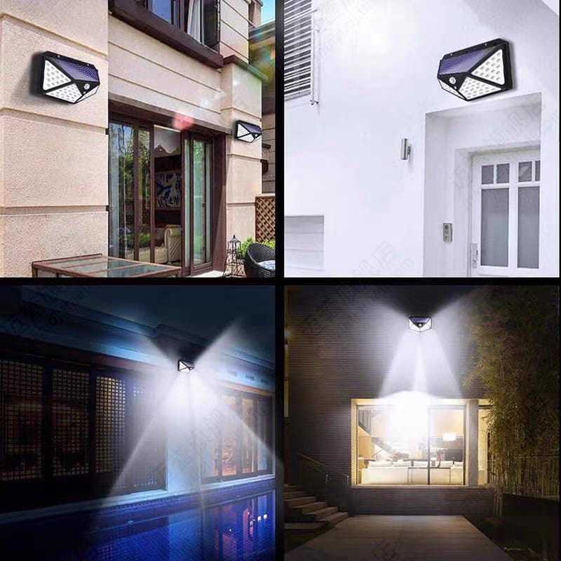 Kit 10 Luminária Solar 100 Led Com Sensor Jardim Prova D'água-YX-100 /Iluminaçao