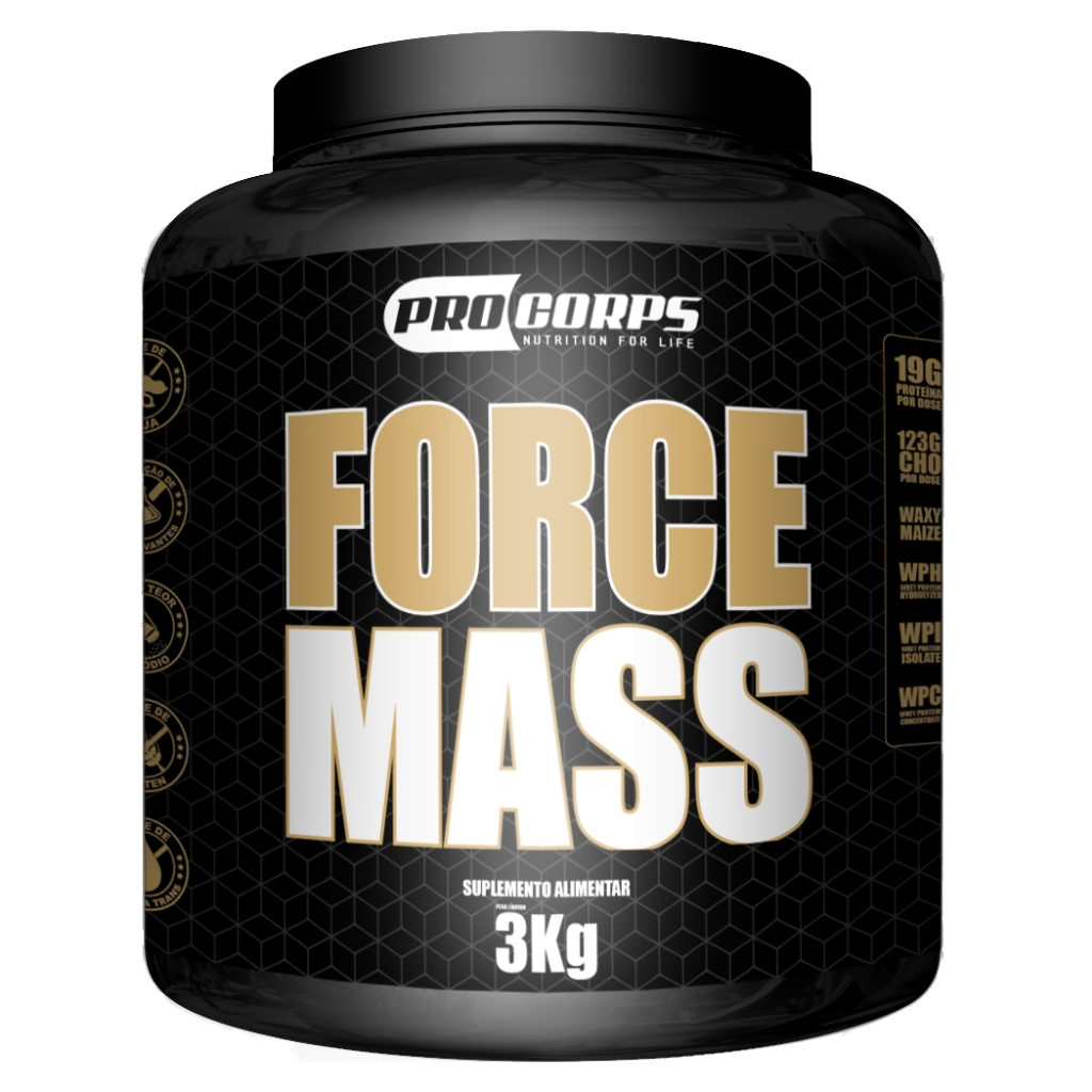 Suplemento Hipercalorico Force Mass 3kg Pro Corps Ganho de Massa