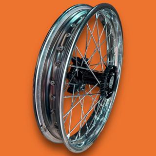 Roda Traseira Lander e Tenere  Alinhada Reforçada Raios 4mm Cromados em Oferta na Shopee
