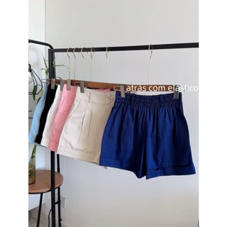 ISADORA MODA Short feminina de sarja com elásticas Atrás .(Modelo com tecido sarja que não marca) em Oferta na Shopee