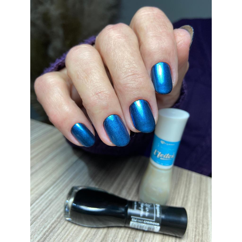 Esmalte Efeito Olho de Gato + Esmalte Preto Maria Pomposa 15FREE Vegano