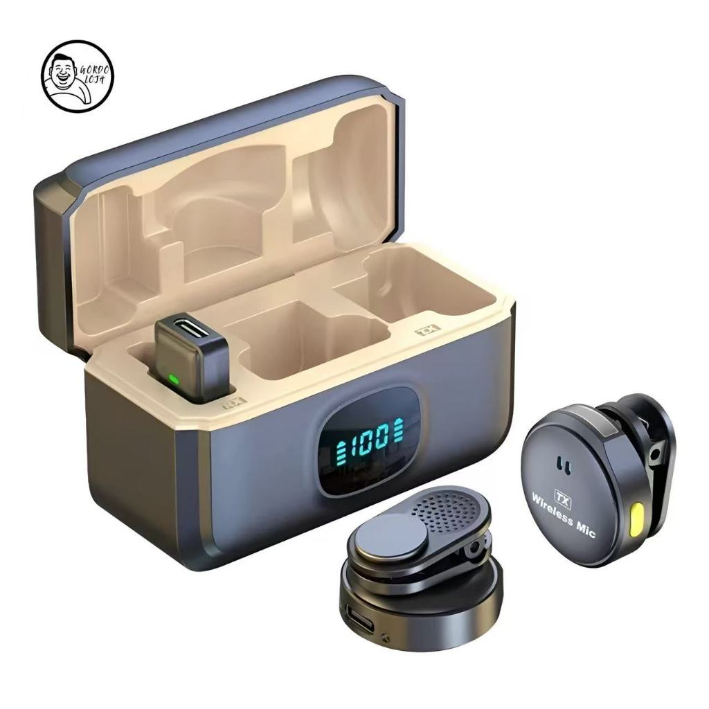 Microfone De Lapela Sem Fio Profissional Magnético Com Cancelamento De Ruído Para Gravação de vídeo/TikTok/Vlog Type C