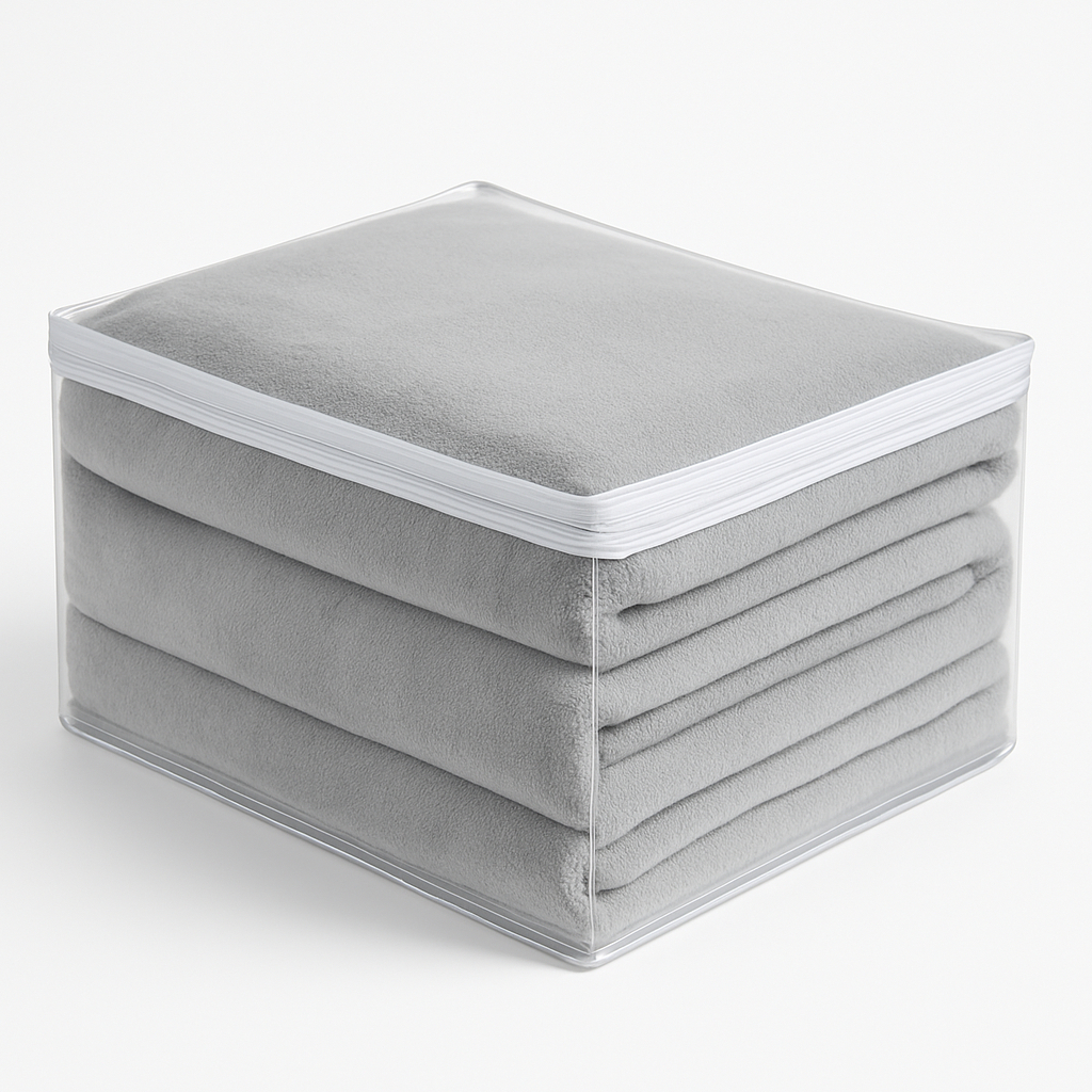 Kit Com 3 Organizador M- Pvc De Enxovais E Roupas Com Zíper.