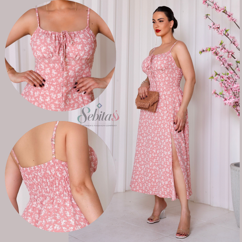 Vestido Feminino Floral Romântico Com Fenda Lateral Soltinho Confortável  tem Bojo e Forro em Oferta na Shopee