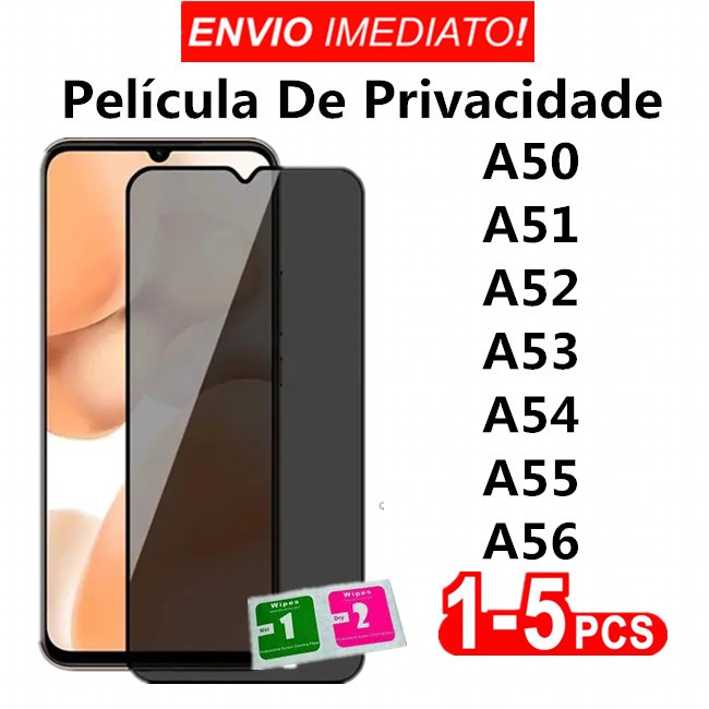 Película de Vidro 3D Privacidade Para Samsung A50 / A51 / A52 / A53 / A54 / A55 / A56 / Protetor de tela.