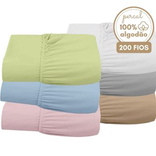 Lençol Elástico King Size 100% Algodão 200 Fios Minimaslista Toque Macio Cores Clean Suave em Oferta na Shopee