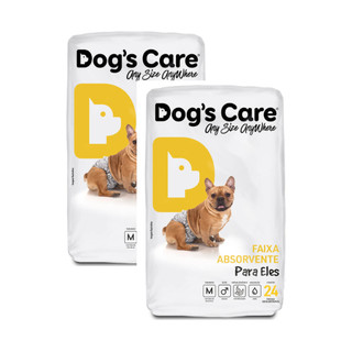 Kit 48 unidades Fralda Higiênica Descartável Para Cachorro Macho M Dogs Care Pet Cães Cão Atacado
