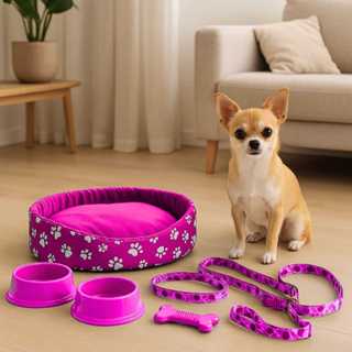 Kit Para Cachorro Luxuoso Guia Peitoral Cama Pet Pequeno em Oferta na Shopee