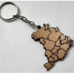 Kit Lembrancinhas Em Mdf Chaveiros Mapa Do Brasil 30 unidades