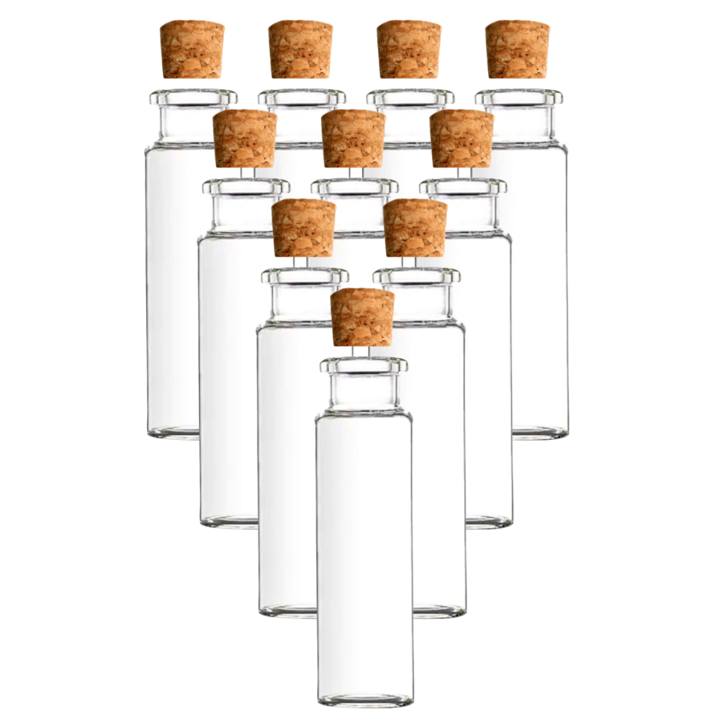 10 Frasco(vazio) de vidro casquinha Borossilicato 25ml C/rolha