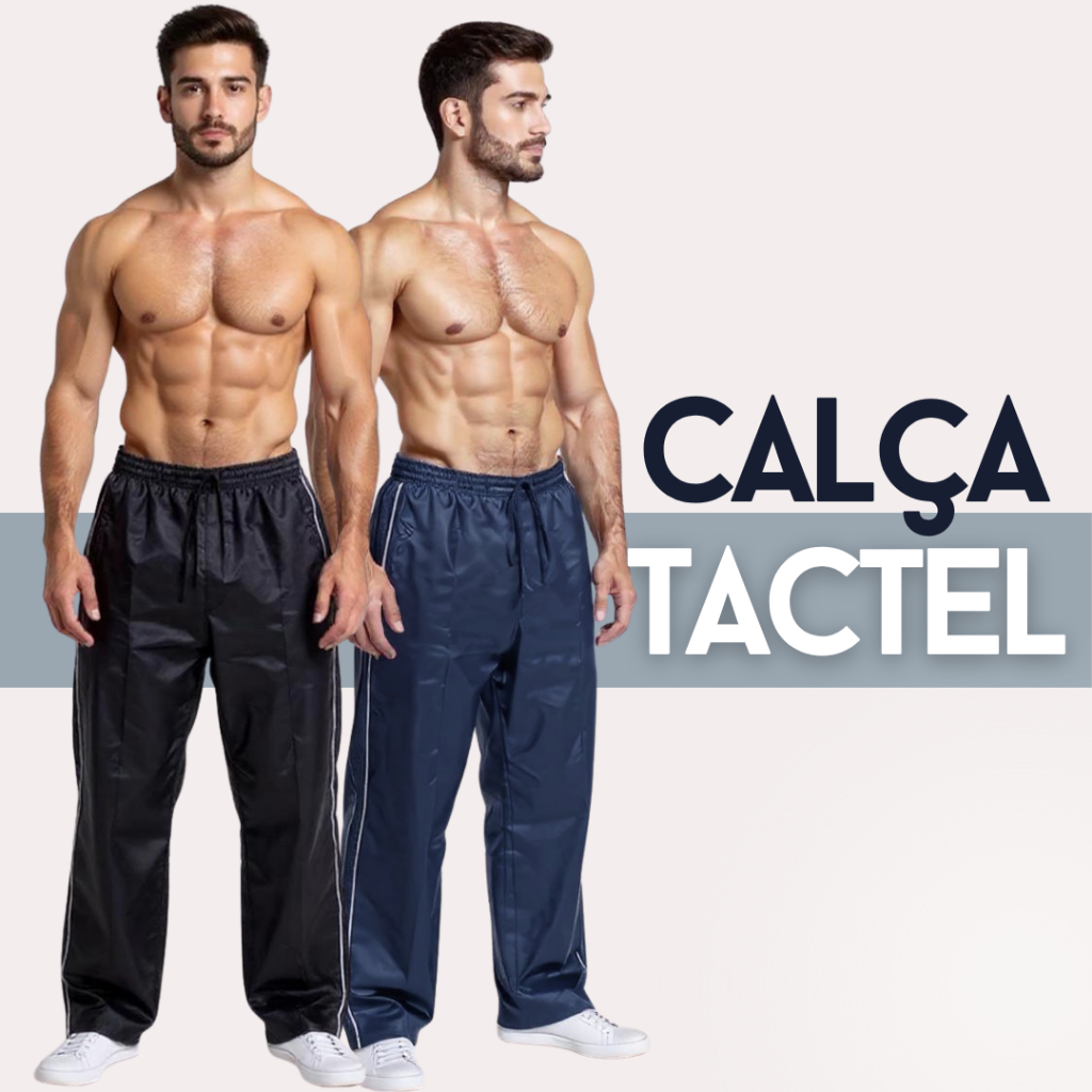 Kit Calça Tactel Masculina Lisa Com Bolso Lateral Calças Tectel