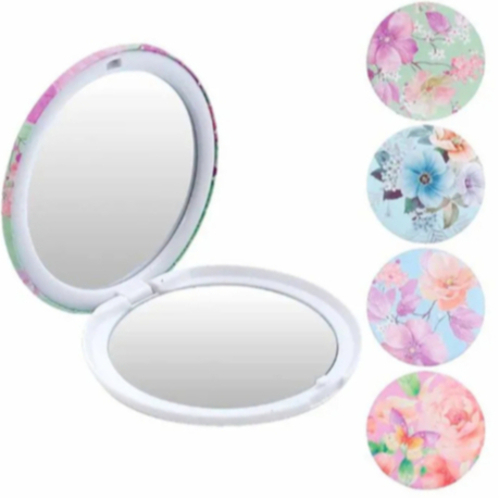 Kit Mini Espelho de Bolsa Mão Redondo Duplo em Oferta na Shopee