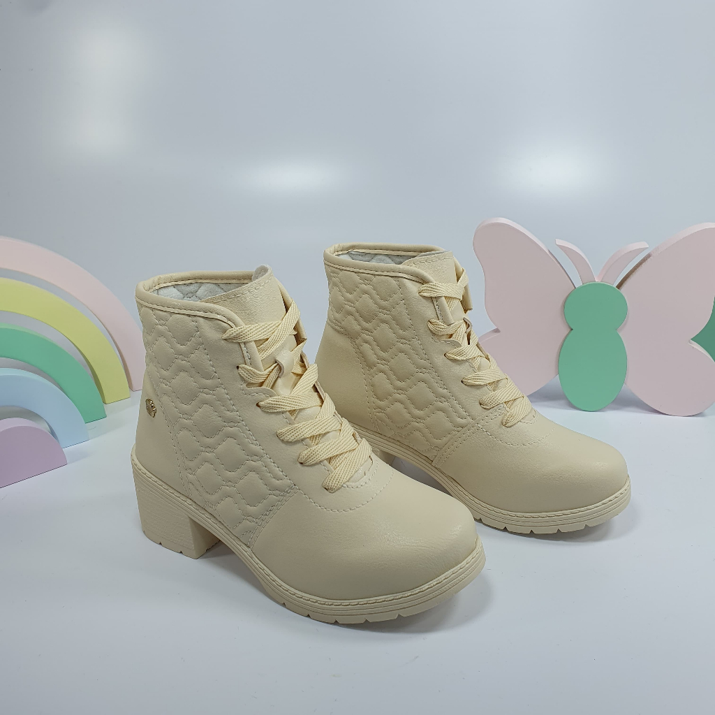 Bota Infantil Menina Pink Cats V4102 Coturno Estiloso Leve e Confortável