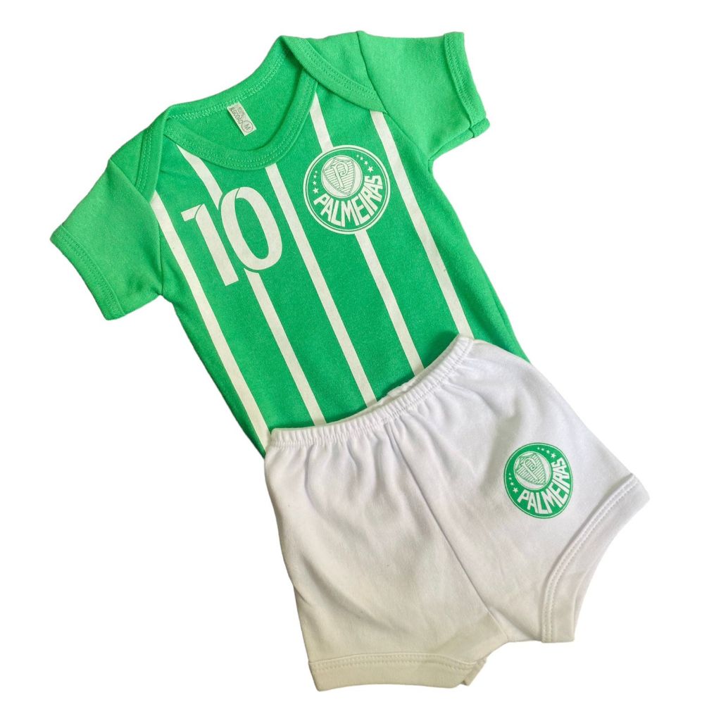 Body Bebe Infantil Mesversario Tematico Futebol Palmeiras em Oferta na Shopee