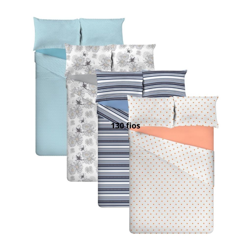 Lençol Avulso Premium Linea Percal 180 Fios 100% Algodão c/ Elástico - Estamparia (SORTIDO)