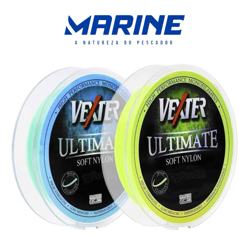 Linha Monofilamento VEXTER Ultimate Soft 300m - Marine Sports - 0,33 0,37 0,40mm - Ideal para Pesqueiros