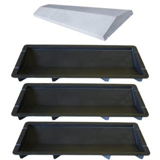 Forma 3 Pingadeira 60x23x5 Molde Cimento Concreto Rebordeira Capa de Muro Antichuva Beiral em Oferta na Shopee