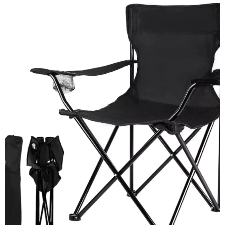 PAR DE 2x CADEIRAS CAMPING PESCA PRAIA DOBRÁVEL + PORTA COPO + BOLSA DE TRANSPORTE