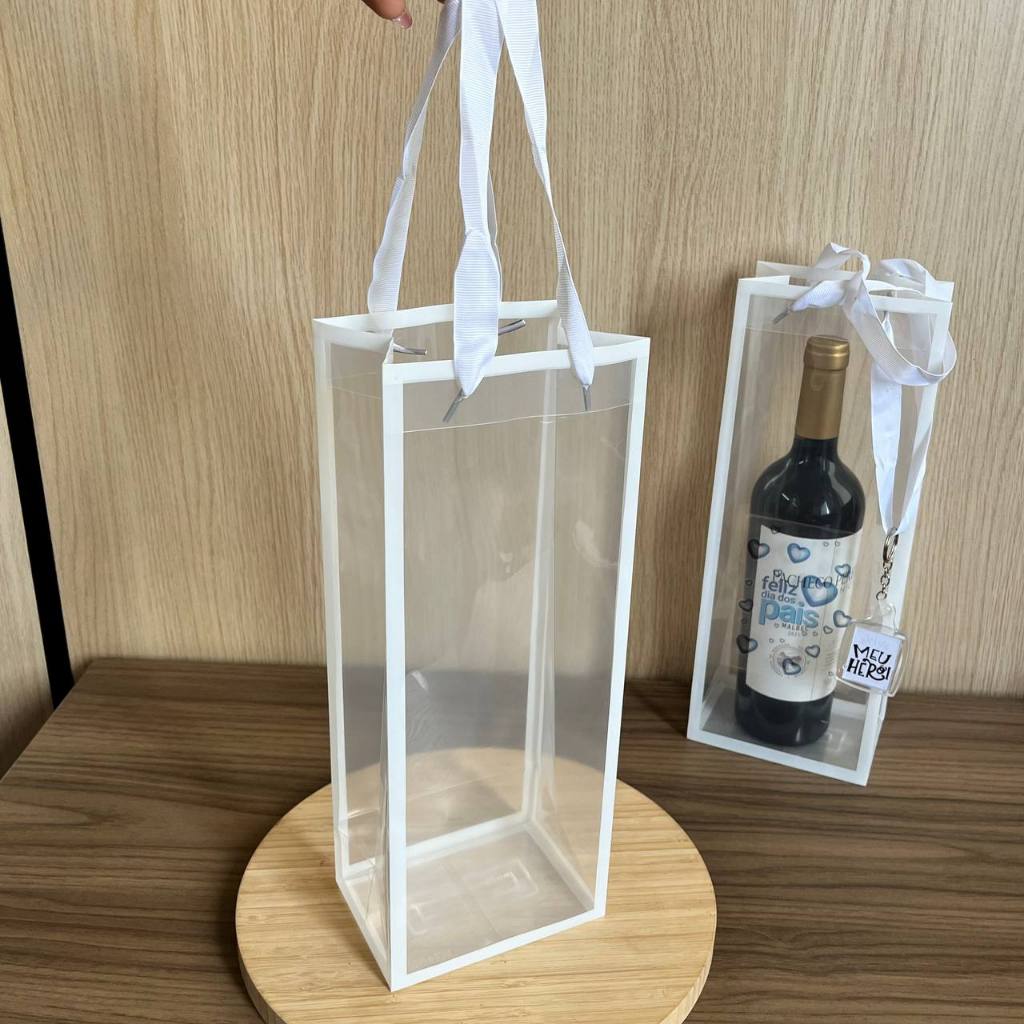 Sacola Plástica para Garrafas 5 ou mais Unidades 13x34x9cm Casamento Lembrancinha Padrinhos e Personalizados em Oferta na Shopee