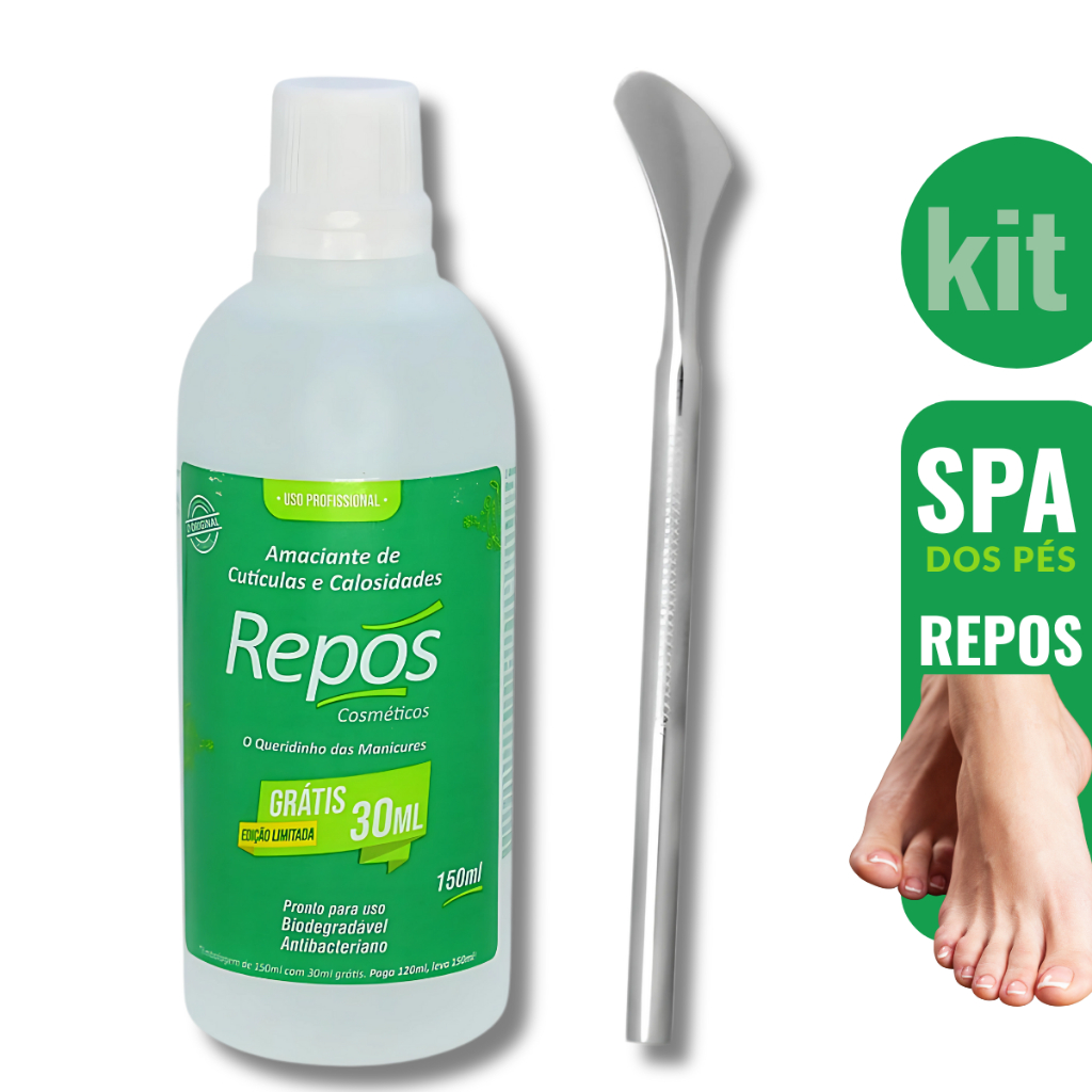 Kit REPOS Amaciante Removedor de Calos calosidade 150ml + Bisturi 222 inox em Oferta na Shopee