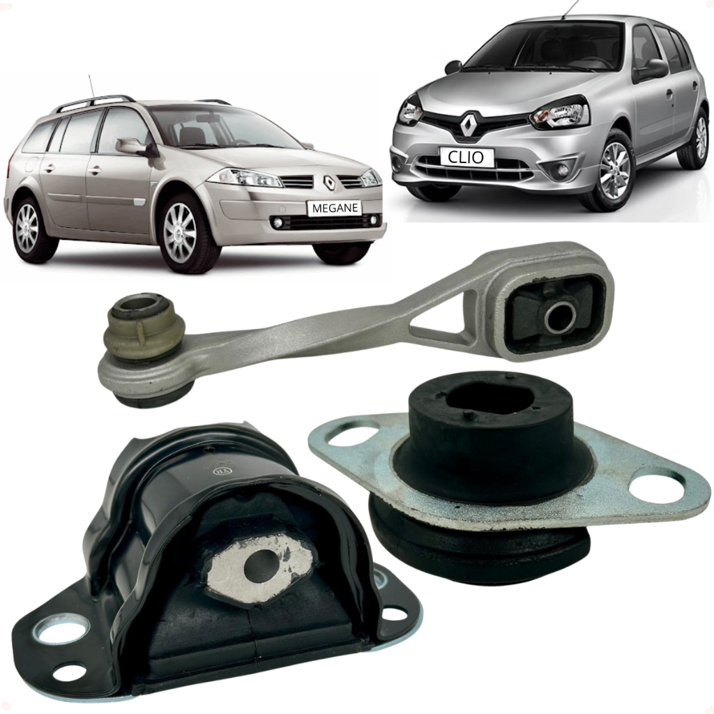 Kit Calço Coxim Motor Direito Esquerdo Traseiro Câmbio Kangoo Clio 1.0 8v 16v