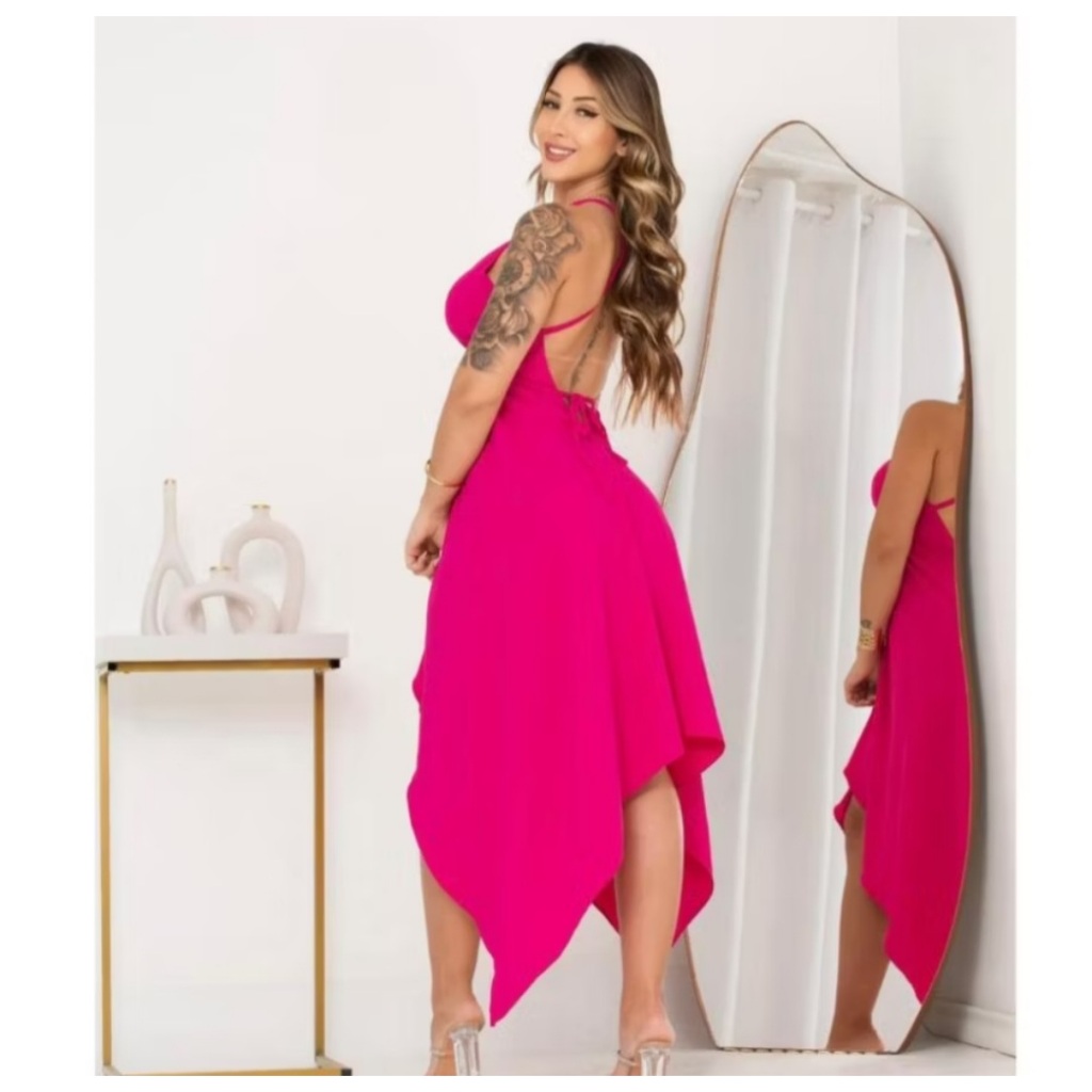Vestido Envelope com Bicos Lançamento 2025 em Oferta na Shopee