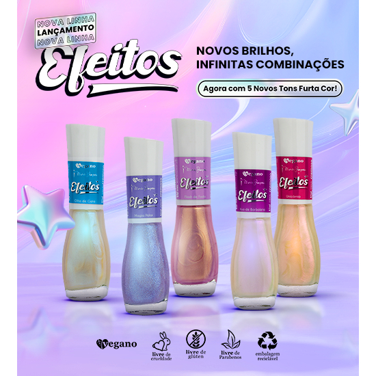 Esmalte Iridescente Maria Pomposa 15FREE e Vegano - Efeito Asa de Borboleta, Unicórnio...