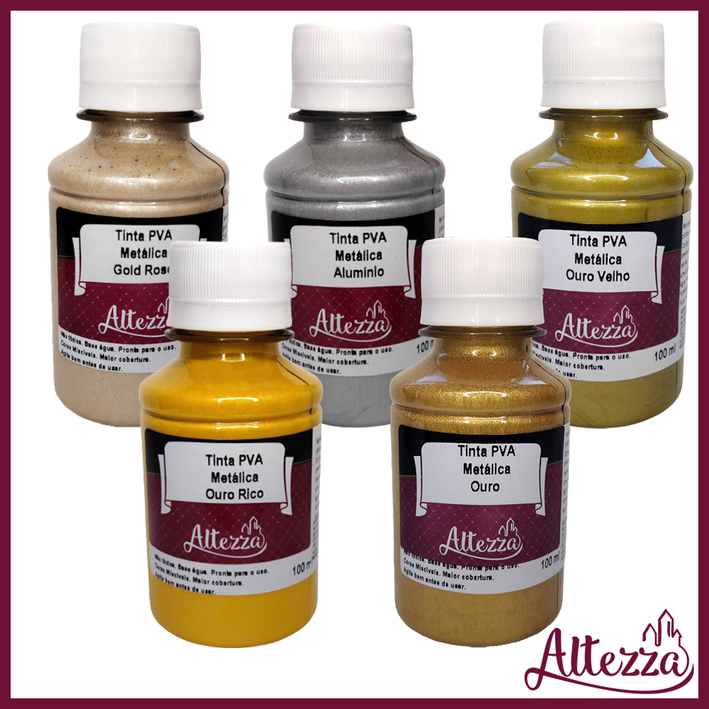 Tinta PVA Metálica 5 x 100ml Altezza