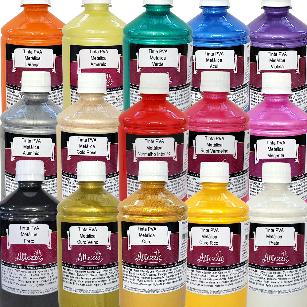 Tinta PVA Metálica 500ml Altezza alto brilho com maior rendimento