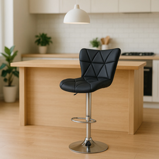 Banqueta de Cozinha Alta Slim Formiga Lille Estofada Couro Pu Para Balcão Regulagem Giratória em Oferta na Shopee