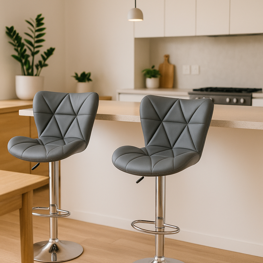 Conjunto 2 Banquetas Formiga Lille Slim Altas Estofadas Em Couro Sintético Giratórias com Regulagem em Oferta na Shopee