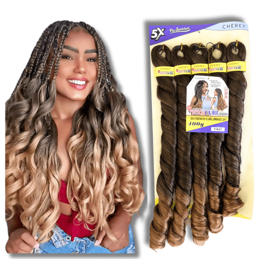 Jumbo French Curl Braids 5x 60cm Cherey Braids Boho Onduladas 400g Jumbo trança com cachos em Oferta na Shopee