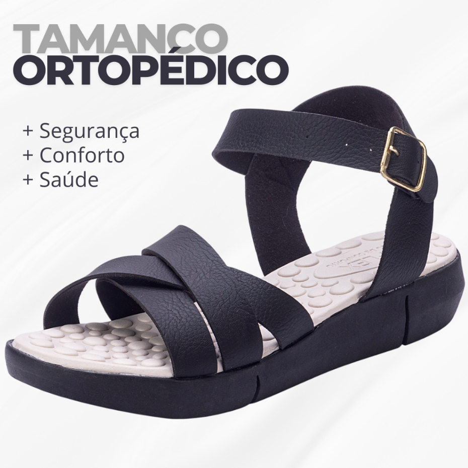 Tamanco Feminino Chinelo Ortopédico Anatômico Massageador Papete Plataforma Confort