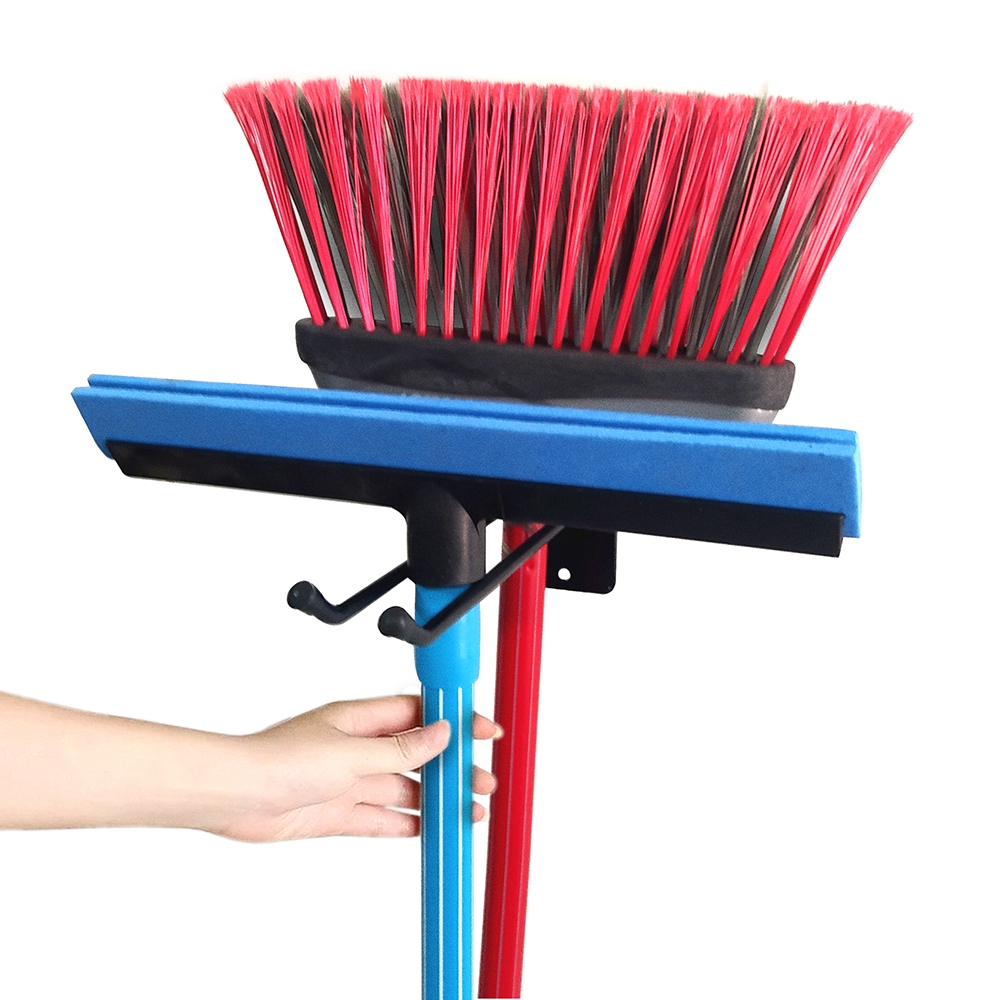 Suporte Organizador De Vassoura Rodo 22cm Aço Carbono Fixo Parede Reforçado Multiuso