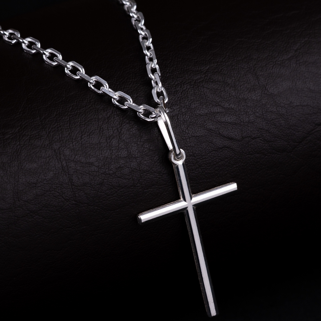 Corrente de prata 925 Masculina Cadeado 60cm + Cruz palito - Original, Garantia Vitalícia em Oferta na Shopee