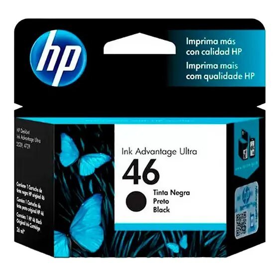 Cartucho HP 46 preto CZ637AL - detalhe
