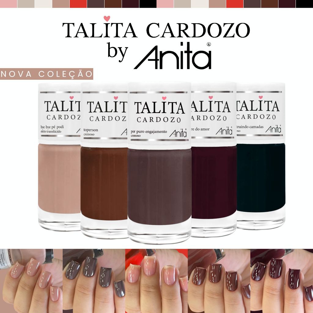 Kit 5 Esmaltes Anita Nova Coleção Talita Cardozo Tons Nude Atacado Esmalte Lançamento em Oferta na Shopee
