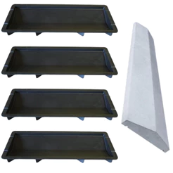 Kit c 4 Molde Plastico Pingadeira Forma Matriz Plastica p Reborde Capa de Muro Chapéu 60x23x5