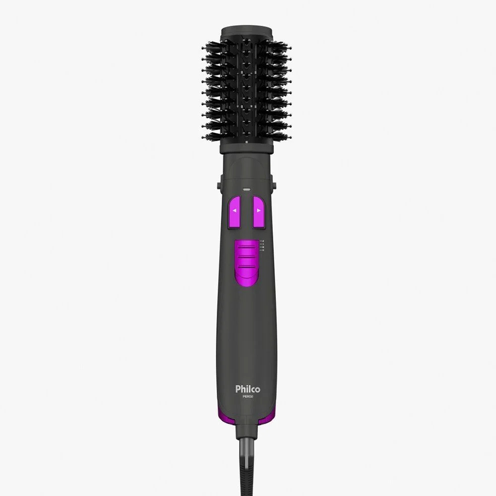 Escova Rotativa Philco Profissional 1300w Ions Tourmaline Secadora Alisadora Ar Quente Frio Bivolt