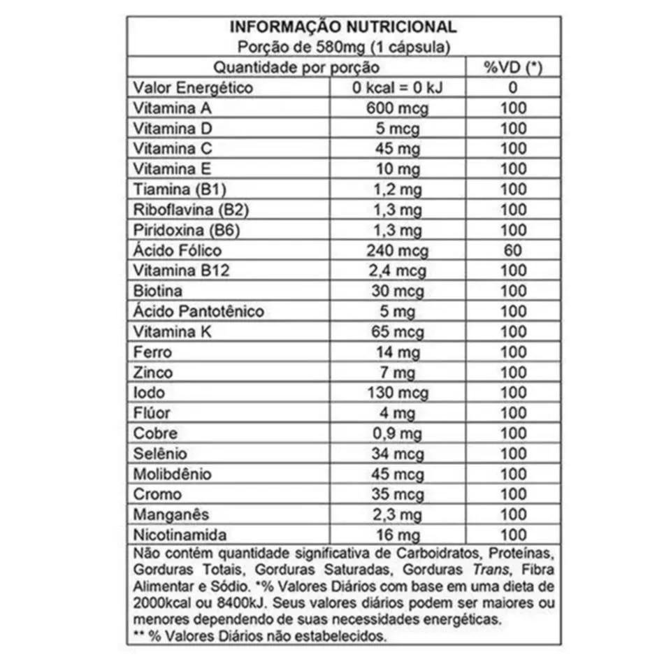 Detalhes do Multivitamínico 90 Cápsulas - Dux Nutrition