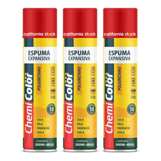 Kit 3 Espuma Expansiva Grande 500ml Uso Geral Vedação Portas e Janelas NOVA EMBALAGEM 500ML em Oferta na Shopee