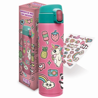 Garrafa de Inox Tampa com Trava Com Adesivos Divertidos DIY  - Unicórnio em Oferta na Shopee
