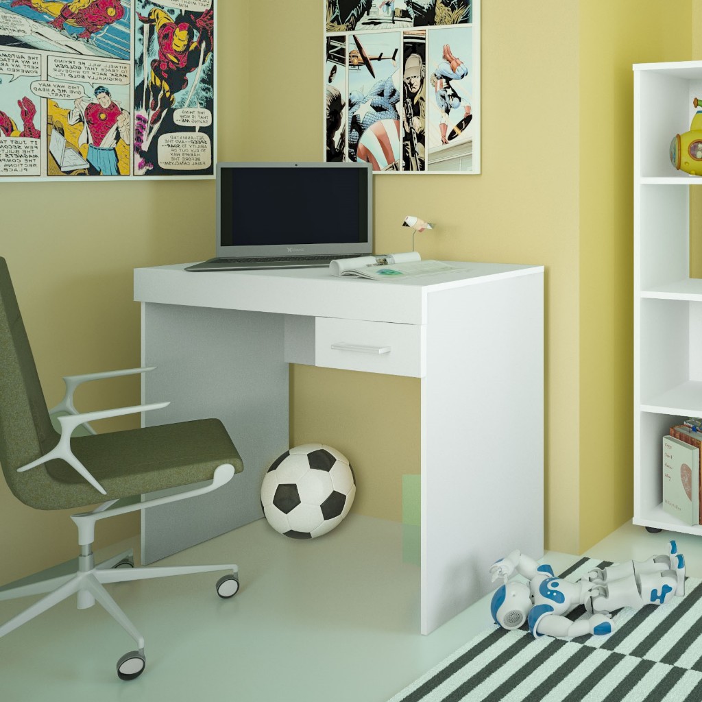 Mesa Escrivaninha para Notebook e Home Office Cooler Branco - Artely Móveis