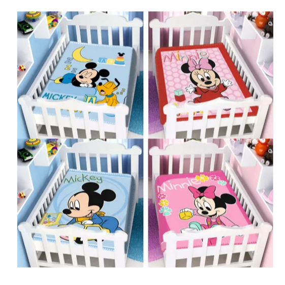 Cobertor Bebê Jolitex Raschel Berço Disney Mickey Minnie Rosa e Azul em Oferta na Shopee