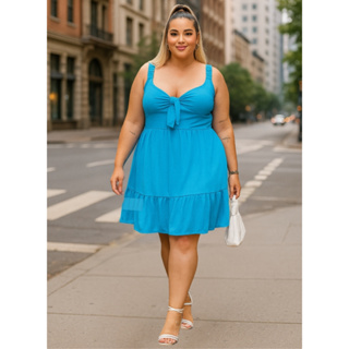Vestido Feminino Plus Size Em Malha Duna Perfeito Para o Dia a Dia em Oferta na Shopee